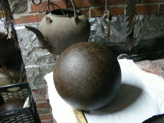 Civil War Artillery Shell or Cannon Ball 9 inch diameter x 68 pounds 6