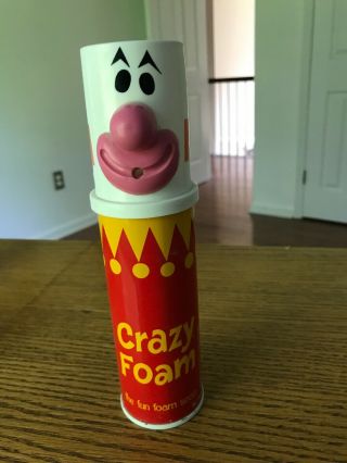 Vintage 1960/70’s Crazy Foam Clown Head Can -