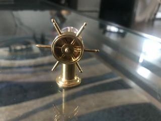 Miniature Brass Compass Nautical Turning Ships Wheel Made In Holland