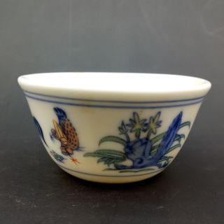Chinese Handmade Cock & Flower porcelain bowl daming cheng hua Mark Z930 2