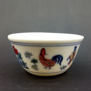Chinese Handmade Cock & Flower porcelain bowl daming cheng hua Mark Z930 3
