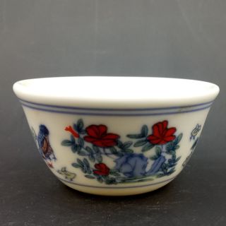 Chinese Handmade Cock & Flower porcelain bowl daming cheng hua Mark Z930 4