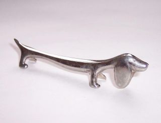 Vintage French Art Deco Style Silver Plated Dachshund Dog Figure/animal Ornament