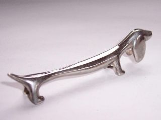 Vintage French ART DECO Style SILVER Plated DACHSHUND DOG FIGURE/Animal Ornament 6