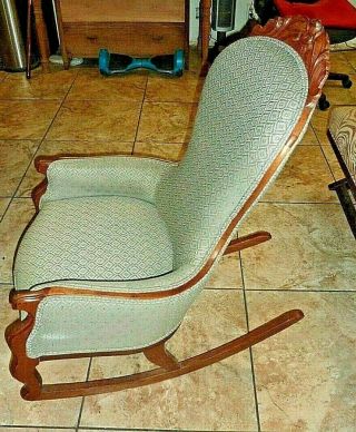 Early 20th Century Victorian Carved Oak Rocking Chair 4