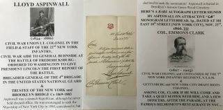 Civil War Colonel 22nd York Infantry General Brooklyn Bridge Letter Signed