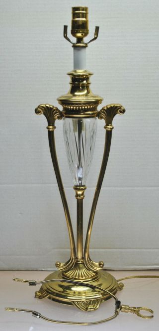 Vintage Art Deco Style Brass & Glass Table Lamp 22 - 3/4 " Tall