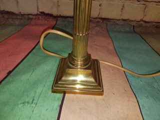 Vintage Old Antique Solid Brass Corinthian Column Table Desk Bedside Lamp 3