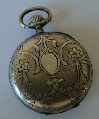 Vintage Sterling Silver Omega Pocket Watch Swiss Made