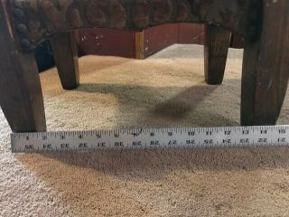 Antique Wood upholstery Mission Arts & Crafts Foot Stool Craftsman 5