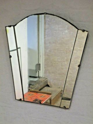 Small Art Deco Fan Shaped Tapering Wall Mirror
