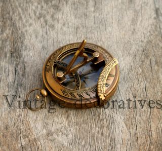 Marine Astrolabe Brass Compass Vintage Push Button Compass Handmade Pocket Gift.