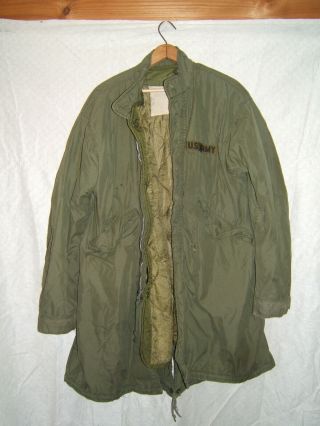 Vietnam War Era Us U.  S.  Army Fishtail Fish Tail Parka Jacket 1970 Vtg Old