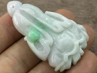 Chinese Exquisite Hand Carved Cabbage Carving Jadeite Jade Pendant 2675