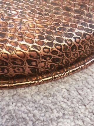 Joseph Sankey Arts and Crafts copper crocodile skin pattern tray 35.  5 CM (14”) 3