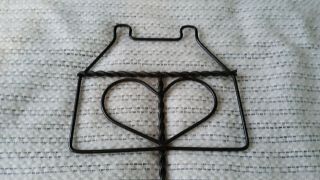 Rug Beater,  Vintage,  Primitive,  Heart In A House,  15 1/2 