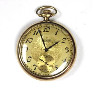 Elgin 1923 12s 15 Jewel Class 315 Open Face Pocket Watch Gold Filed Gf S.  W.  C.  Co
