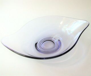 Vtg Mid Century Mod Amethyst Violet Purple Glass Atomic Ufo Trinket Dish Decor