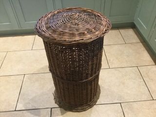Antique Wicker Laundry Basket Circa 1895 2