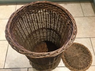 Antique Wicker Laundry Basket Circa 1895 3