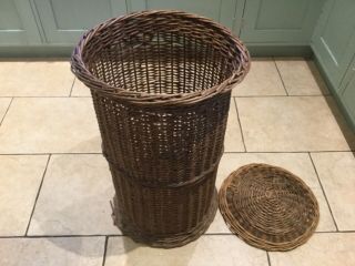 Antique Wicker Laundry Basket Circa 1895 4