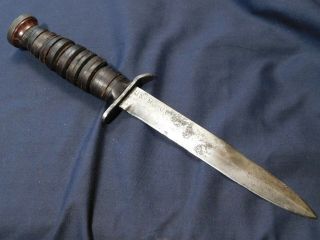 Wwii Us M3 Trench Fighting Knife Utica Blade Date 1943 Dagger