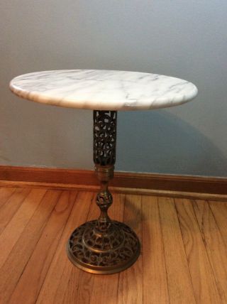 Brass Filigree Marble Table