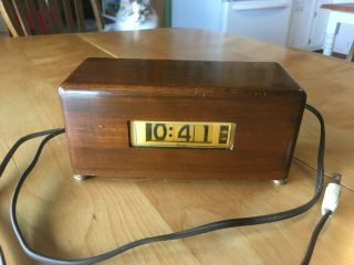 Vintage Lawson Electric Clock,  Model 217.  Solid Walnut Wood Case.