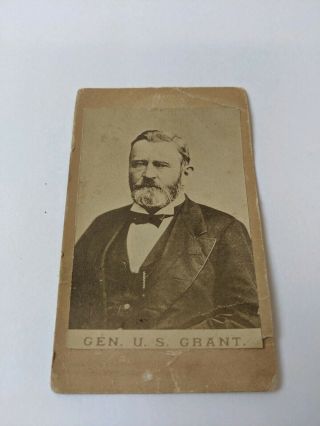 Antique General Us Grant Civil War & President 1860s Cdv Photo Cabinet Card