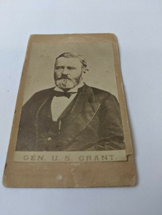 Antique General US Grant Civil War & President 1860s CDV Photo cabinet card 2