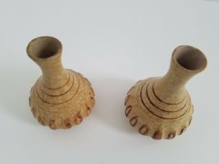 Pair Pottery Craft Robert Maxwell Style Stoneware Vases Mid Century California 3