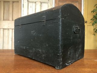 Antique Victorian Chest - Dome Top - Coffer - Trunk - Domed