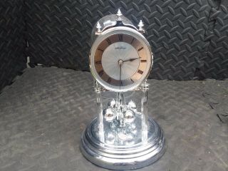 Seth Thomas Glass Dome Battery Powered Clock Rotating Pendulum NC Gov State Seal 4