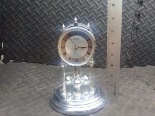 Seth Thomas Glass Dome Battery Powered Clock Rotating Pendulum NC Gov State Seal 6