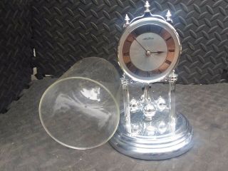 Seth Thomas Glass Dome Battery Powered Clock Rotating Pendulum NC Gov State Seal 8
