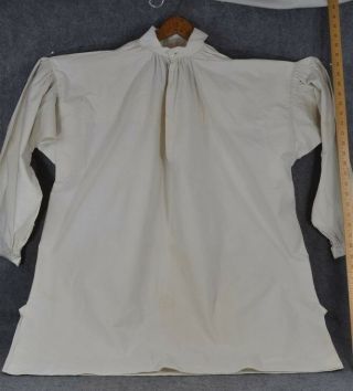 Antique Shirt Men Civil War Era 1850 Linen Long Sleeve Hand Made