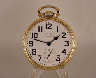 Hamilton Railway Special 992b 21j 10k Gold Filled Open Face 16s Rr Pocket Watch