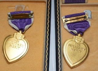 (2) WW2 US Purple Hearts & Cases 3