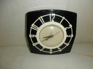 1960s Spartus Electric Black Kitchen Wall Clock - Great,  Model 501