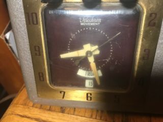Rare Vintage Telechron Movement Clock With Day & Date,  Runs Good 3