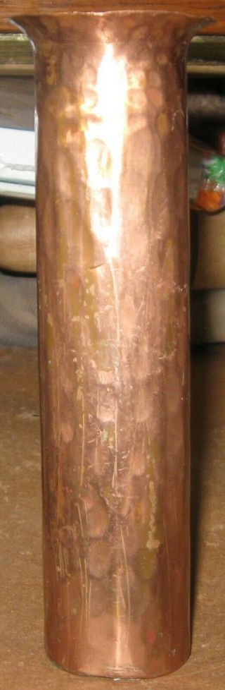 Antique Solid Copper Hand Hammered Flower Vase Arts & Crafts Style & Design 6 "