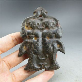 China,  Jade,  Hongshan Culture,  Hand Carving,  Natural Jade,  Dancer,  Pendant A3