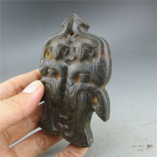 China,  jade,  hongshan culture,  hand carving,  natural jade,  dancer,  pendant A3 3
