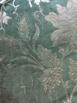 18 Th Century Fragment.  Silk And Metallic Thread Detail 4