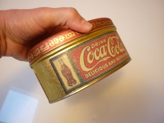 Vintage Oval Tin Metal Box - Drink Coca Cola - Lady Scenic - Storage Trinket 3