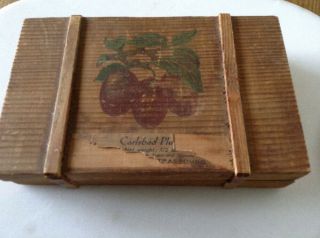 Vintage Carlsbad Plum Wooden Box Rare,  Item Hard To Find