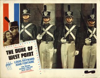 1938 Color Lobby Card Joan Fontaine In Romance Drama Duke Of West Point
