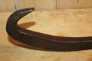 Antique Wrought Iron Hook on Ring Very Large 15 3/4 inches 3