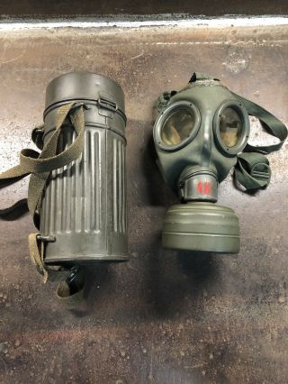 Rare Vintage Ww2 Pre - War Nazi Era German Gas Mask & Canister 1936 - 1938 M30 M38