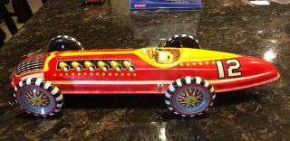 Vintage Marx 12 Race Car Wind Up Tin Litho In